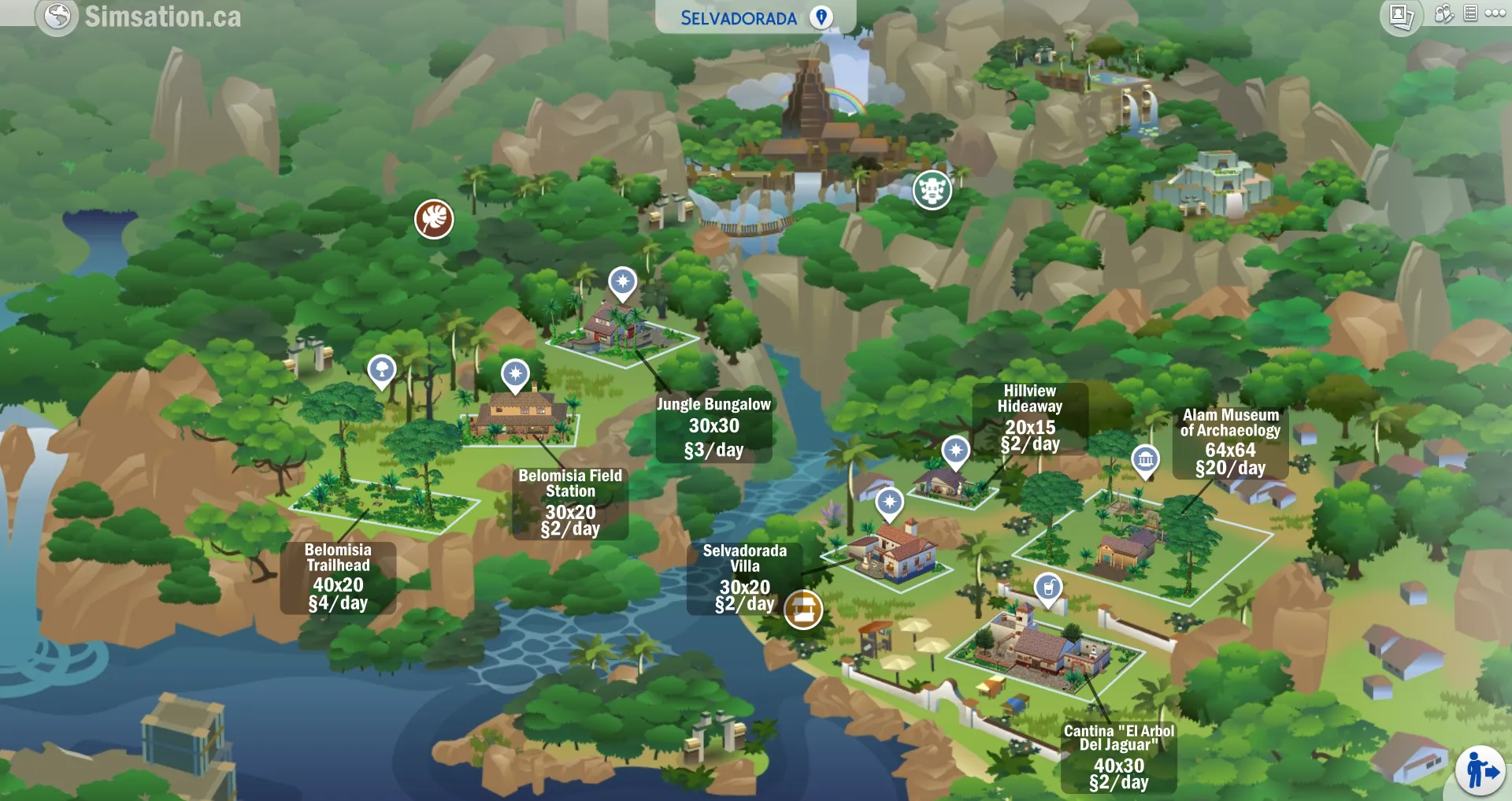 Labelled map of Selvadorada